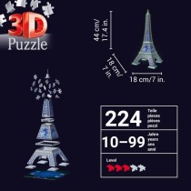 Ravensburger-Puzzle 3D Tour Eiffel phosphorescente 50 ans-Des 10 ans-216p numérotées a assembler sans colle-Accessoires inclus