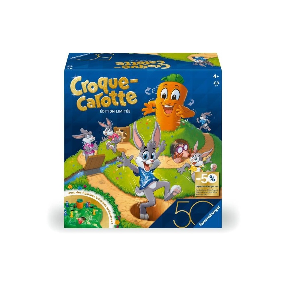 Ravensburger-Croque Carotte 50 ans-Jeu de société-Enfants&Parents-Jeu de parcours rigolo-A partir de 4 ans-Mixte-23006