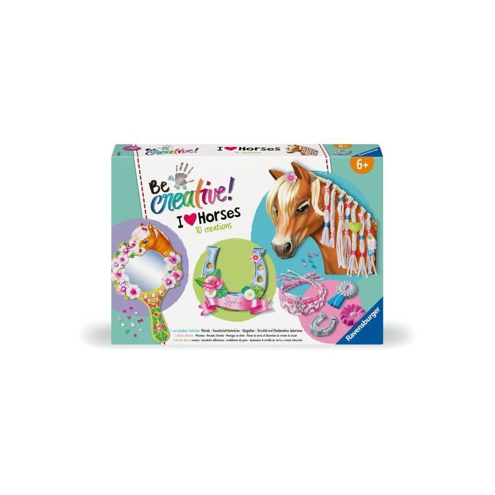 Ravensburger-Be Creative Cheval–kit Multi-activités Horses–10 créations–Activité détente et créative–Des 7 ans–23