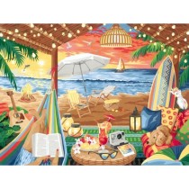 Ravensburger–CreArt Toiles 30x40 cm–Cozy cabana–Peinture par numéros–Adulte-Activité détente et créative–Des 12 an