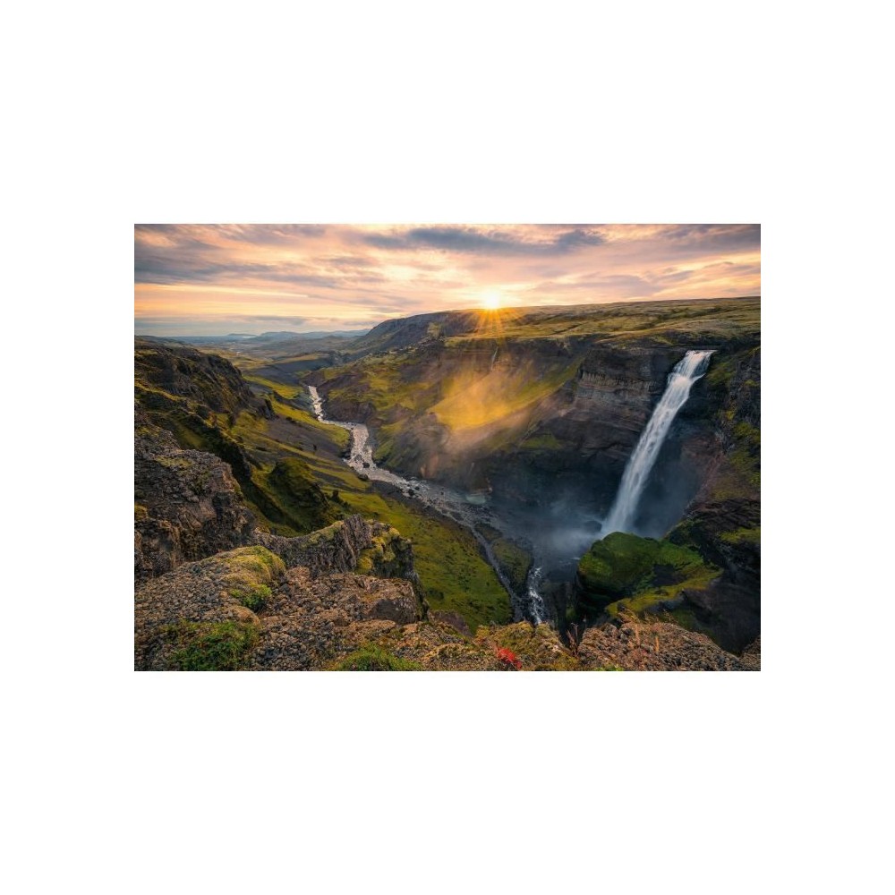 Ravensburger-Puzzle 1000p-La cascade Háifoss, Islande (Highlights)-Adultes&enfants-Des 14 ans-Puzzle de qualité supérieure-12