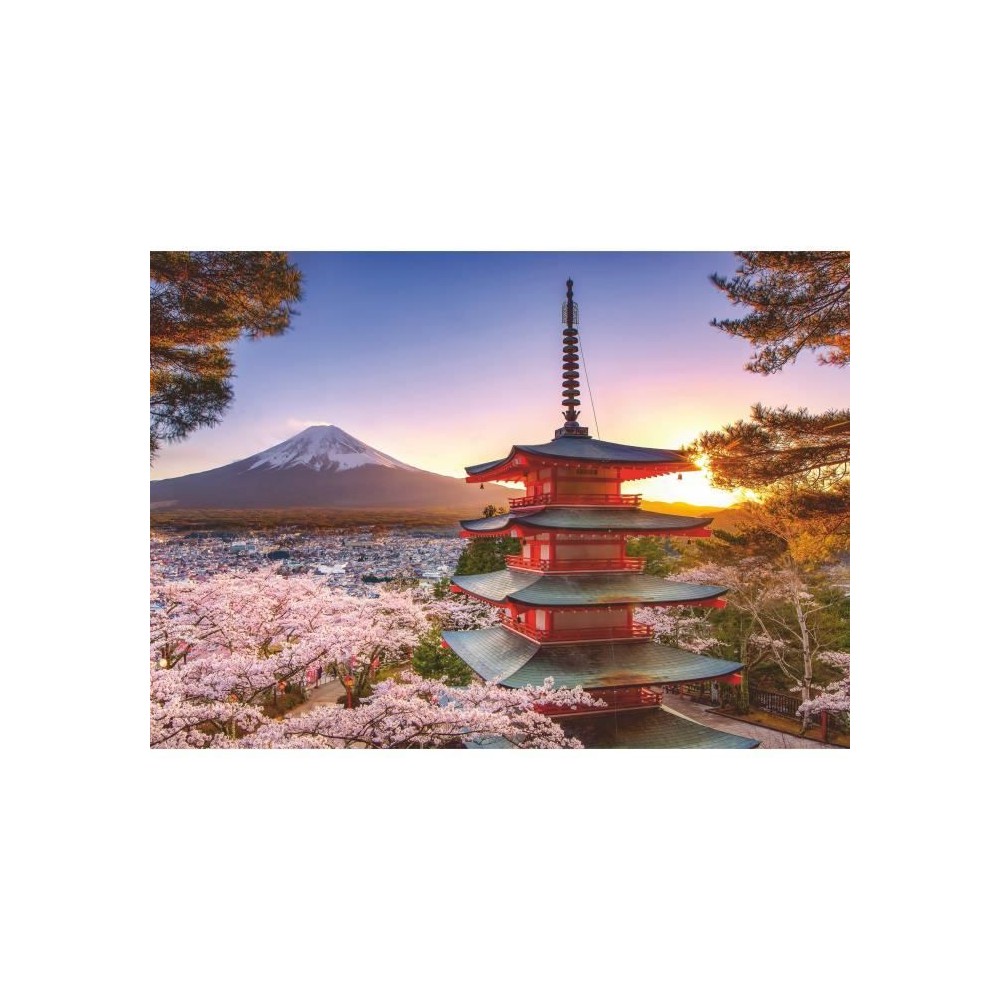 Ravensburger-Puzzle 1000 pieces-Cerisiers en fleurs du Mont Fuji-Adultes et enfants-Des 14 ans-Puzzle de qualité supérieure-12