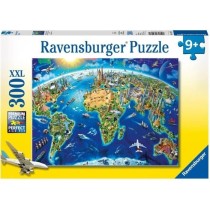 Puzzle 300 p XXL - Carte des monuments du monde - Ravensburger - Pour enfant des 9 ans - Fabriqué en Europe