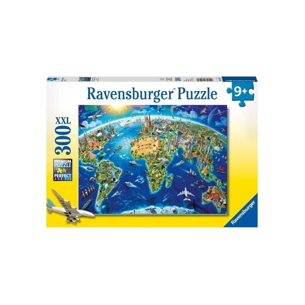 Puzzle 300 p XXL - Carte des monuments du monde - Ravensburger - Pour enfant des 9 ans - Fabriqué en Europe