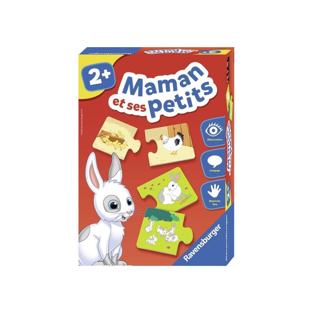 Jeu éducatif Ravensburger - Maman et ses petits - Découverte des animaux - A partir de 2 ans