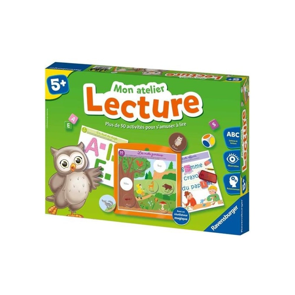 Mon atelier Lecture - Coffret complet éducatif - Apprentissage de la lecture - 50 activités - Ravensburger - Des 5 ans