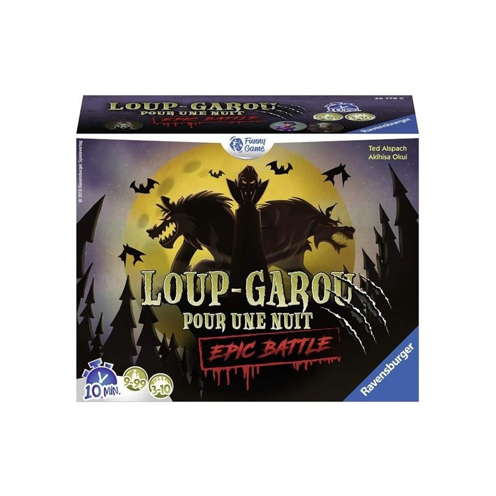 Loup-Garou pour une Nuit - Epic Battle - Ravensburger - Jeu d'ambiance Enfants et Adultes - Jeu de rôle - 3 a 10 joueurs des 9