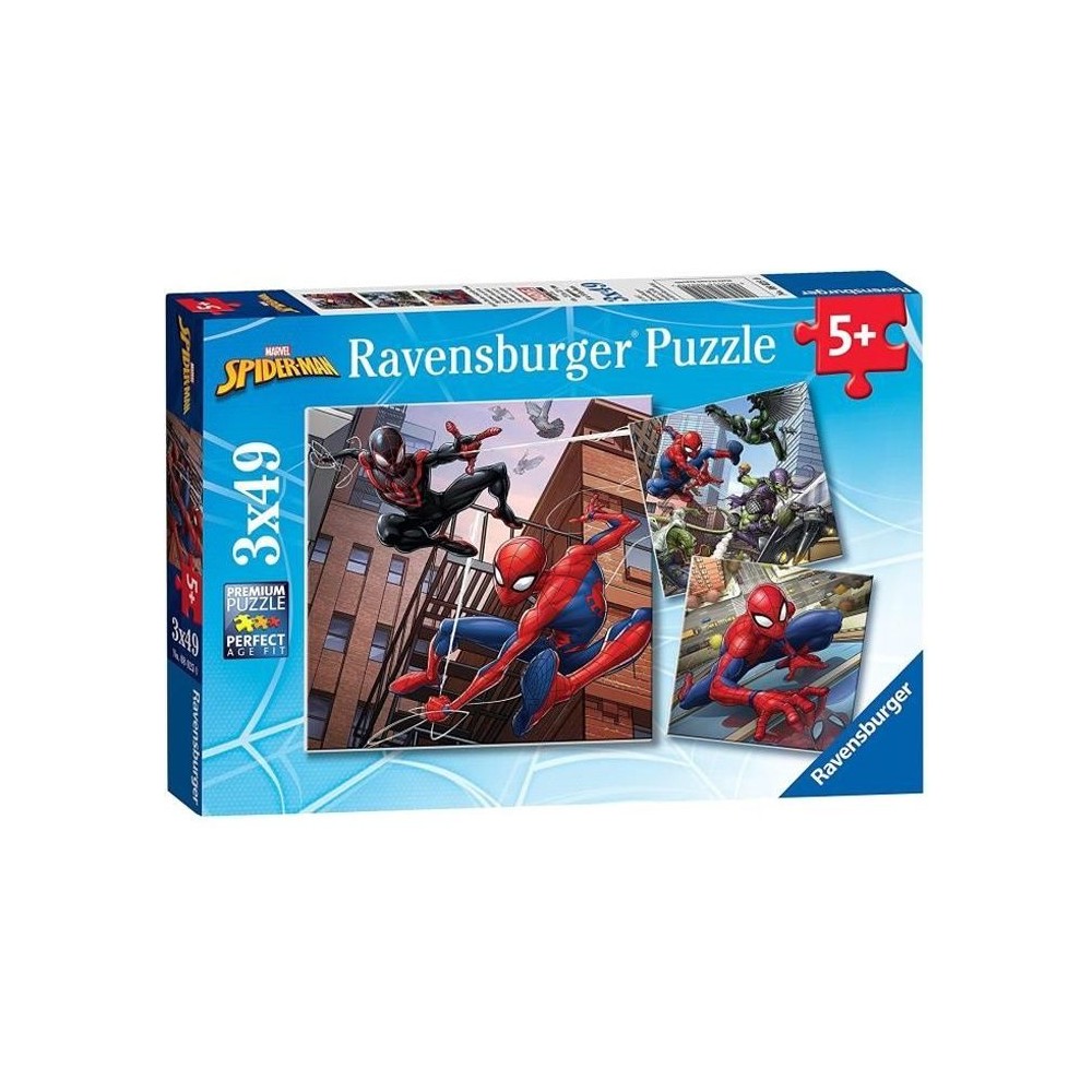 Puzzles Spider-Man 3x49 pieces - Ravensburger - Pour enfants des 5 ans