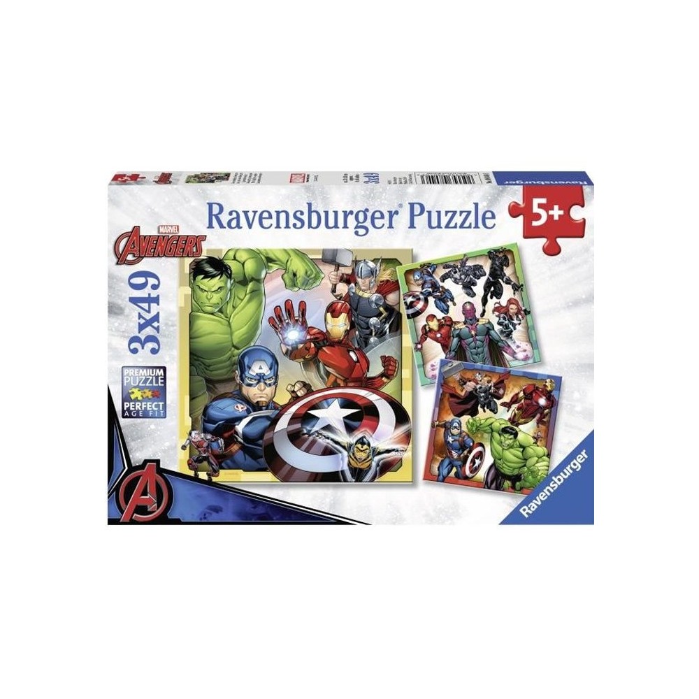 Puzzles Avengers 3x49 pieces Ravensburger pour enfant des 5 ans