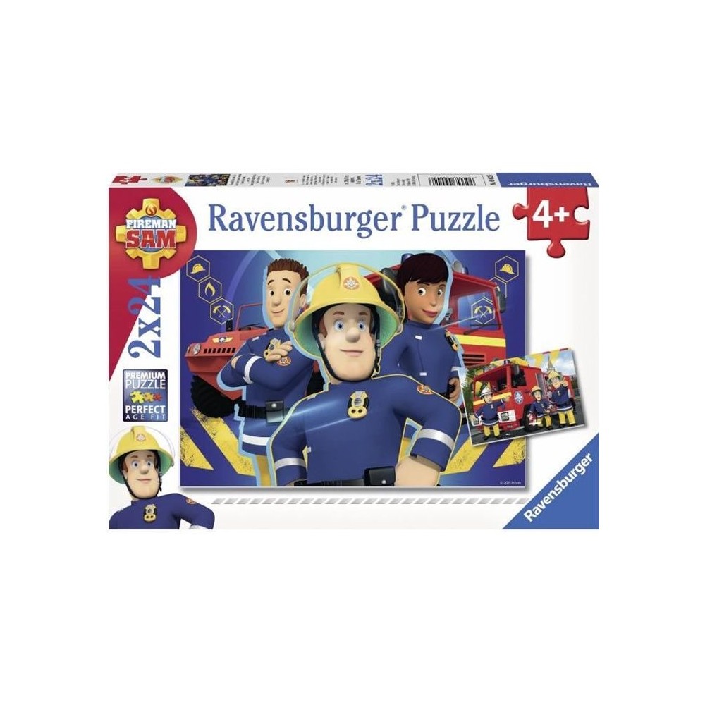 SAM LE POMPIER Puzzles 2x24 pieces - Sam t'aide dans le besoin - Ravensburger - Lot de puzzles enfant - Des 4 ans