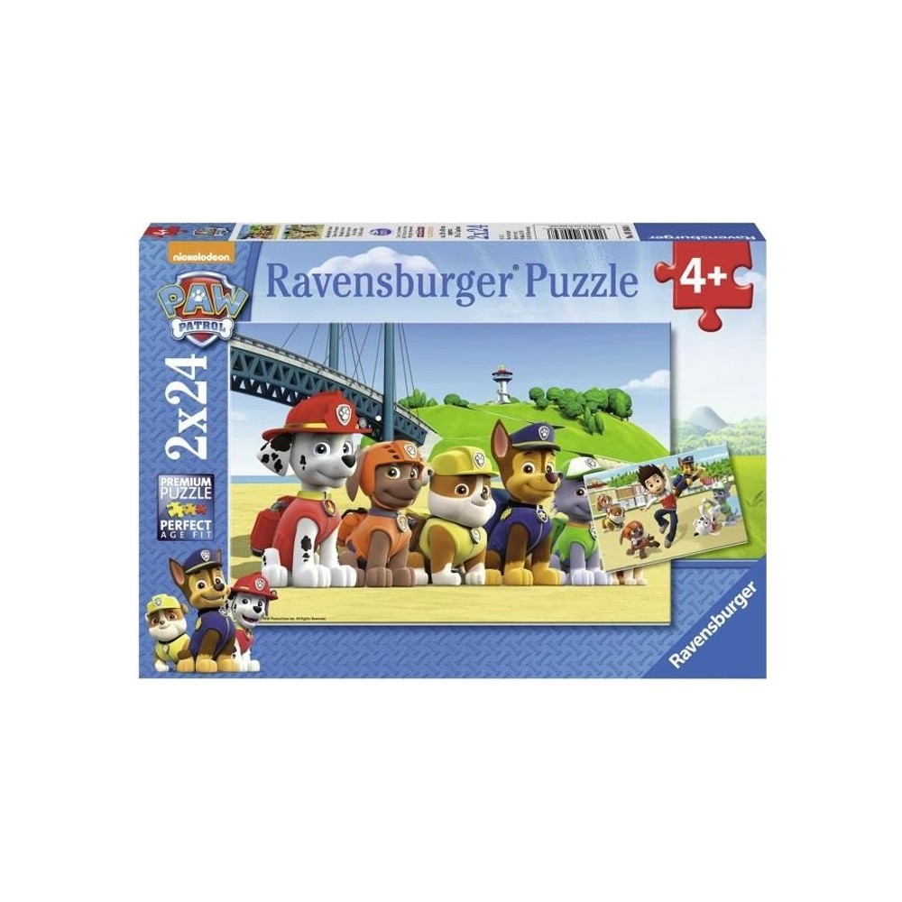 Puzzles Pat' Patrouille Chiens héroiques Ravensburger 2x24 pieces pour enfant des 4 ans