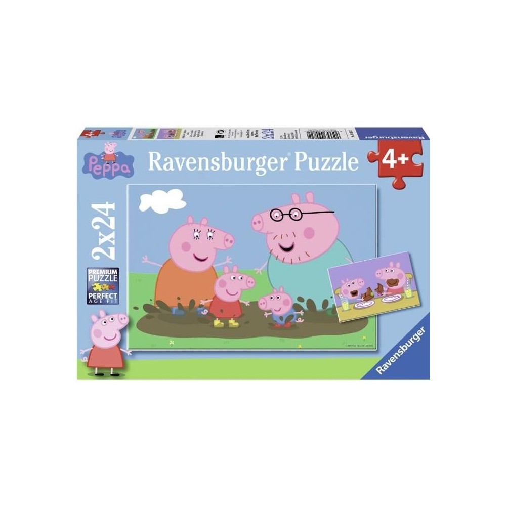 Puzzles Peppa Pig La vie de famille Ravensburger 2x24 pieces pour enfant des 4 ans