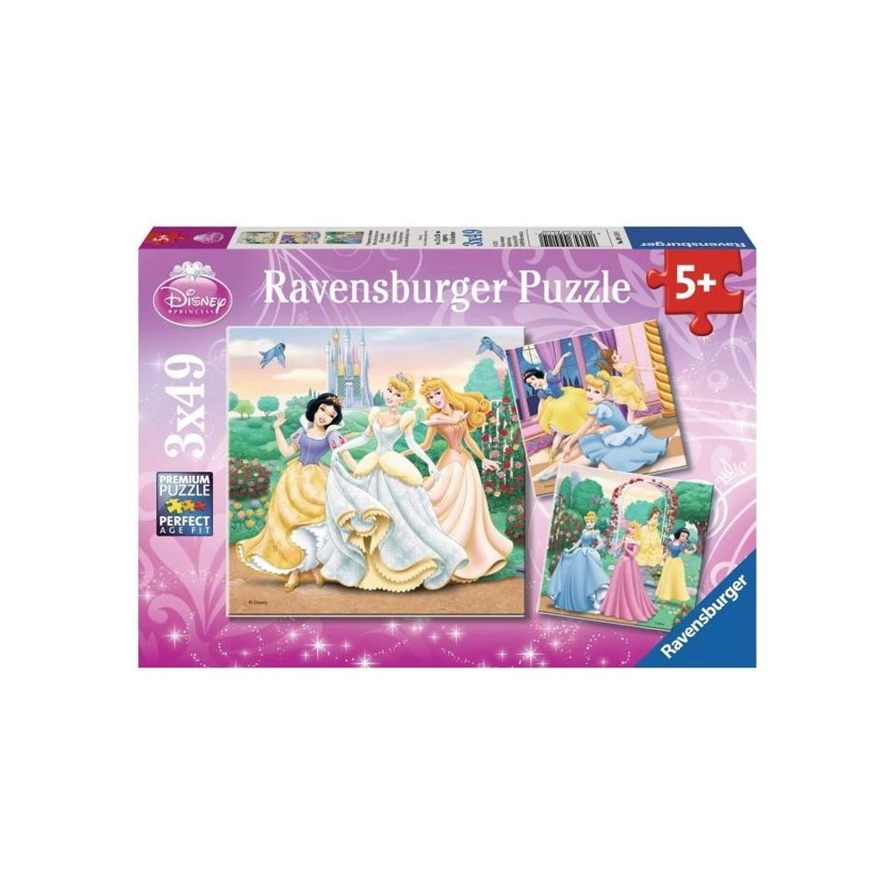 Puzzles Disney Princesses - Ravensburger - Lot de 3 puzzles de 49 pieces - Des 5 ans