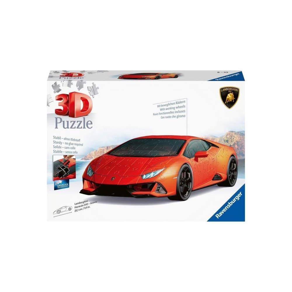 Puzzle 3D Lamborghini Huracán EVO Edition orange - Véhicules et engins - 108 pieces