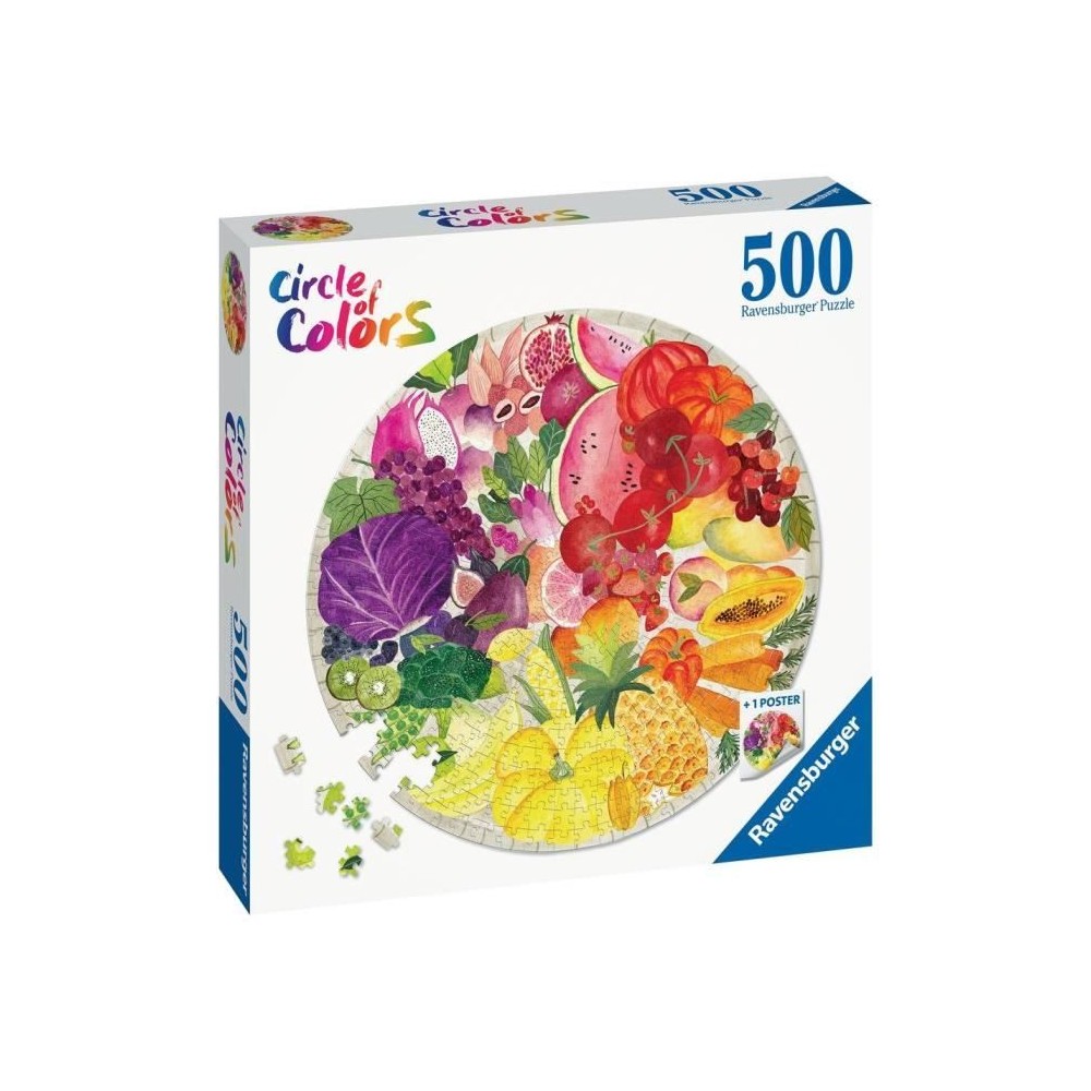 Puzzle rond 500 pieces Ravensburger - Fruits et légumes (Circle of Colors)