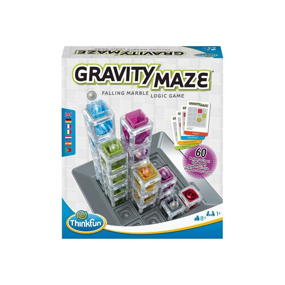 ThinkFun-Gravity Maze-Jeu de logique-Casse-tete-Circuit-bille-Construction-60 défis-1 Joueur ou plus des 8 ans-Ravensburger-764