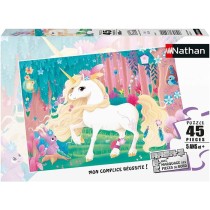 Puzzle enfant 45 pieces Jolie licorne Nathan - Poster inclus - Theme fantastique - Mixte - A partir de 5 ans