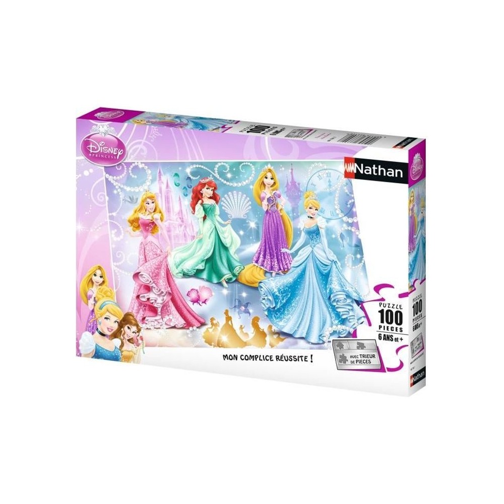 Puzzle 100 pieces - Princesses étincelantes - Disney Princesses - Trieurs de pieces - Nathan