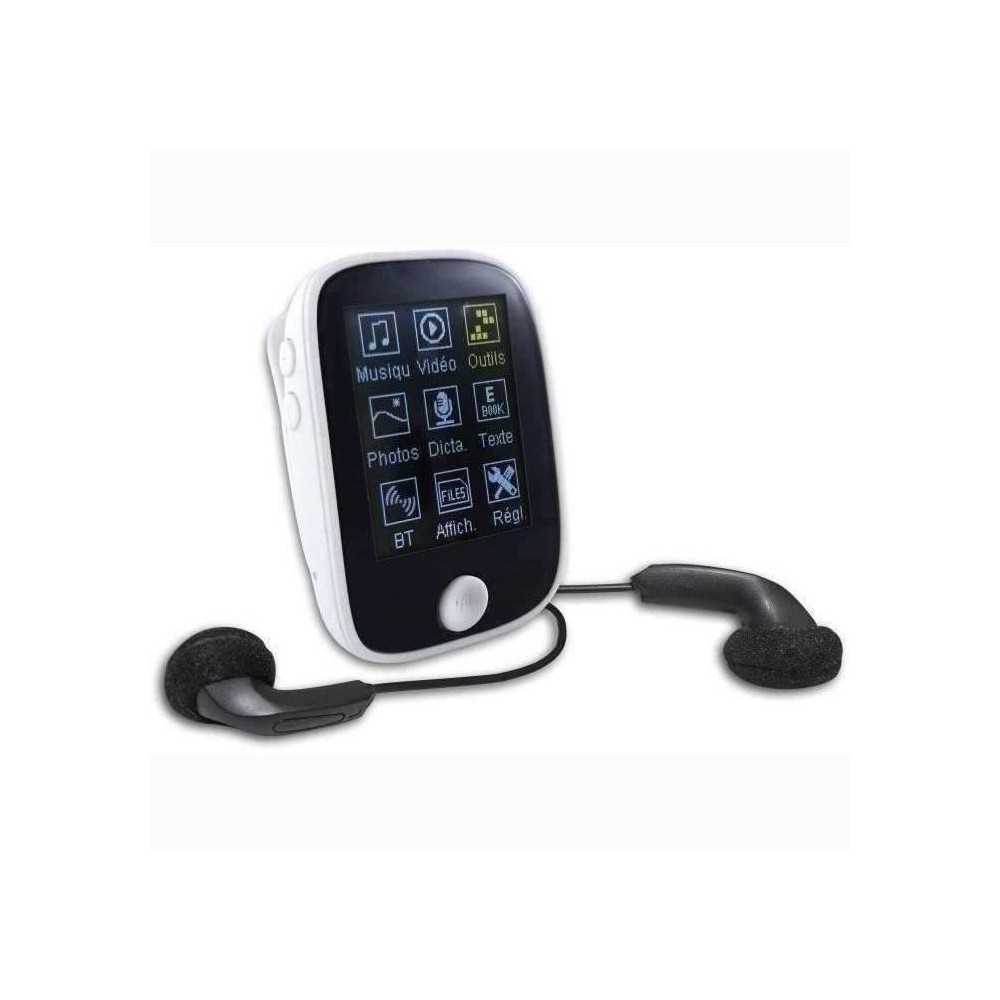 Lecteur MP4 Bluetooth Inovalley MP40 - Écran 1,8 - Micro SD - Blanc