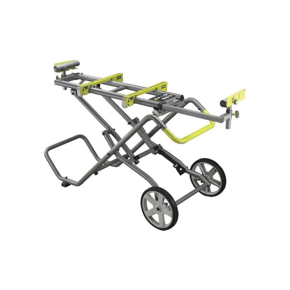 RYOBI - Support universel a roulettes pour scie a coupe d'onglets - ajust. levier - pliable - extension 2 790 mm - 27 kg - RLSW0