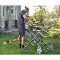 RYOBI - Support universel a roulettes pour scie a coupe d'onglets - ajust. levier - pliable - extension 2 790 mm - 27 kg - RLSW0