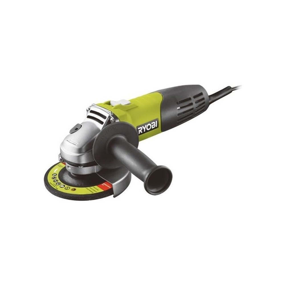 RYOBI - Meuleuse d'angle 600 W diam. 115 mm - 13 000 tr/min + disque a ébarber le métal 115 mm & et 1 clé de service - RAG600