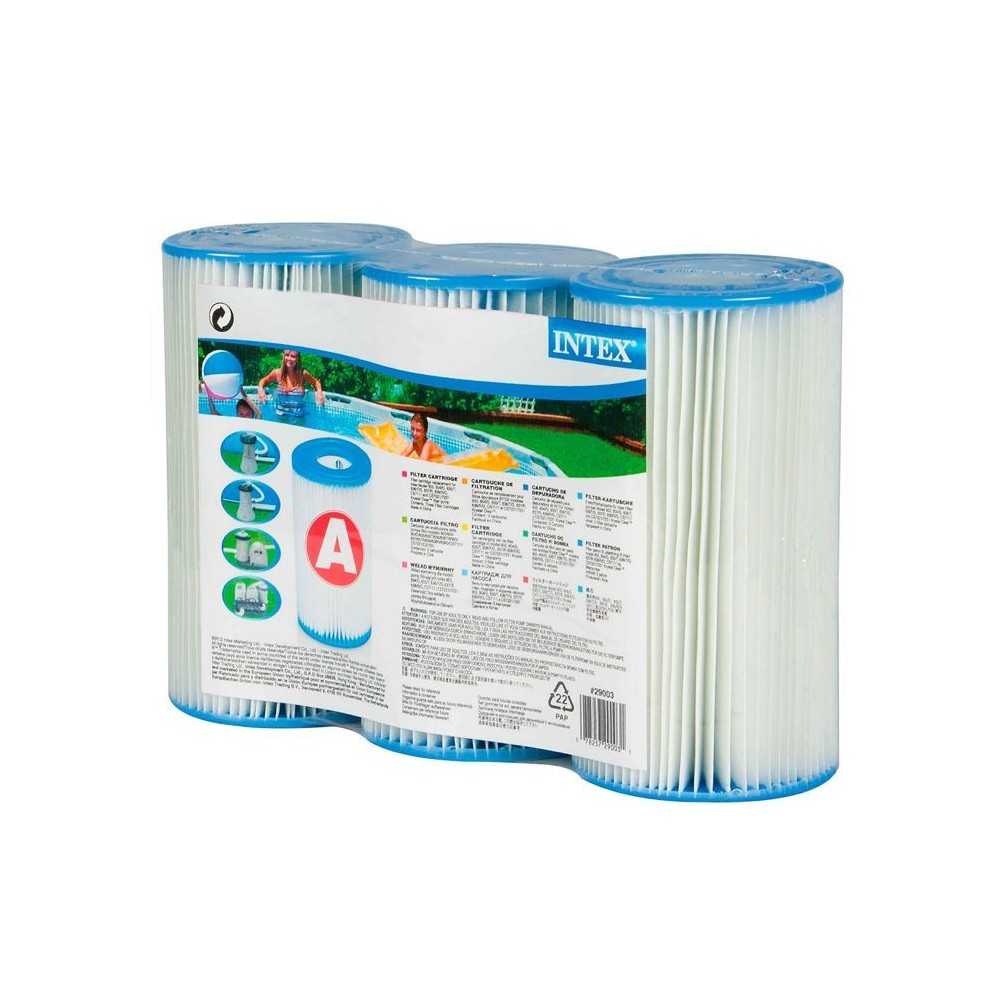 Cartouche de filtration Intex, Dacron Type A 200x110mm Lot de 3 cartou