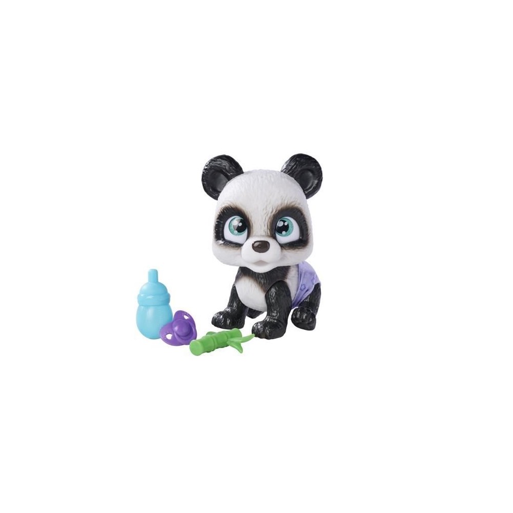 Smoby - Pamper Petz - Panda a adopter - 4 accessoires - Articulé - Bois et fais pipi - Certificat d'adoption - Des 3 ans