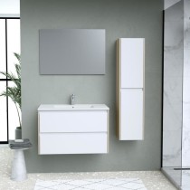 Ensemble SKARA set de salle de bain 80, vanity+vasque+miroir & Colonne