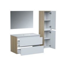 Ensemble SKARA set de salle de bain 80, vanity+vasque+miroir & Colonne