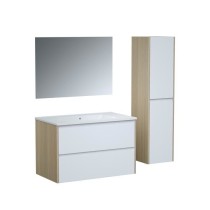 Ensemble SKARA set de salle de bain 80, vanity+vasque+miroir & Colonne