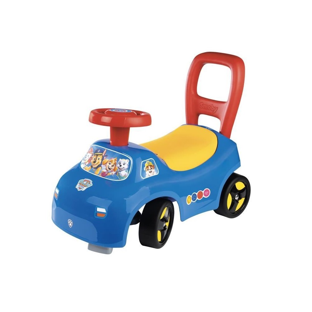 Smoby - Porteur auto enfant 2 en 1 - Pat' Patrouille - Coffre sous la selle + klaxon - Des 10 mois - Fabrication française