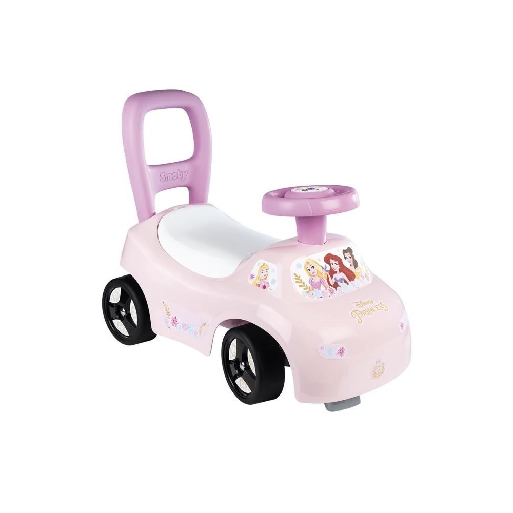 Smoby - Porteur auto enfant 2 en 1 - Disney Princesse - Coffre sous la selle + klaxon - Des 10 mois - Fabrication française