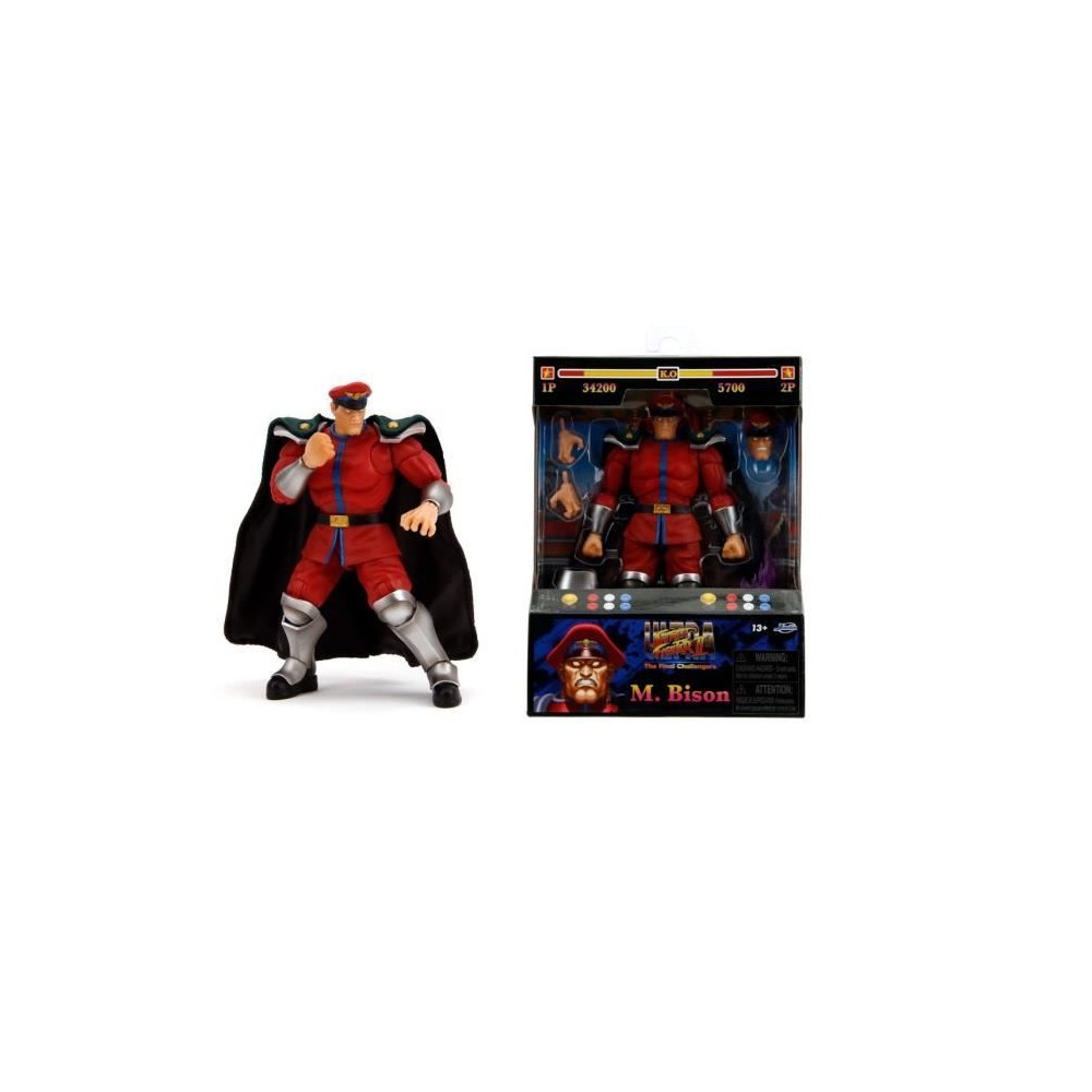 JAVA - Street Fighters - Figurine articulée Bison 15cm - Accessoires - Des 8ans