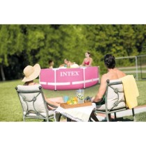 INTEX - Kit piscine metal frame rose ronde - tubulaire - Ø x h : 2,44