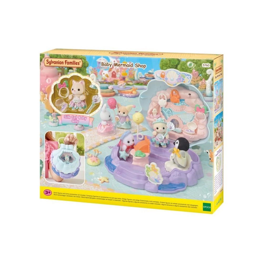 Coffret Boutique - SYLVANIAN FAMILIES - Boutique des Sirenes - Accessoires et Poignée Intégrée