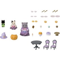 Coffret Halloween - SYLVANIAN FAMILIES - 3 Figurines Déguisées - Mobilier et Goûter d'Halloween