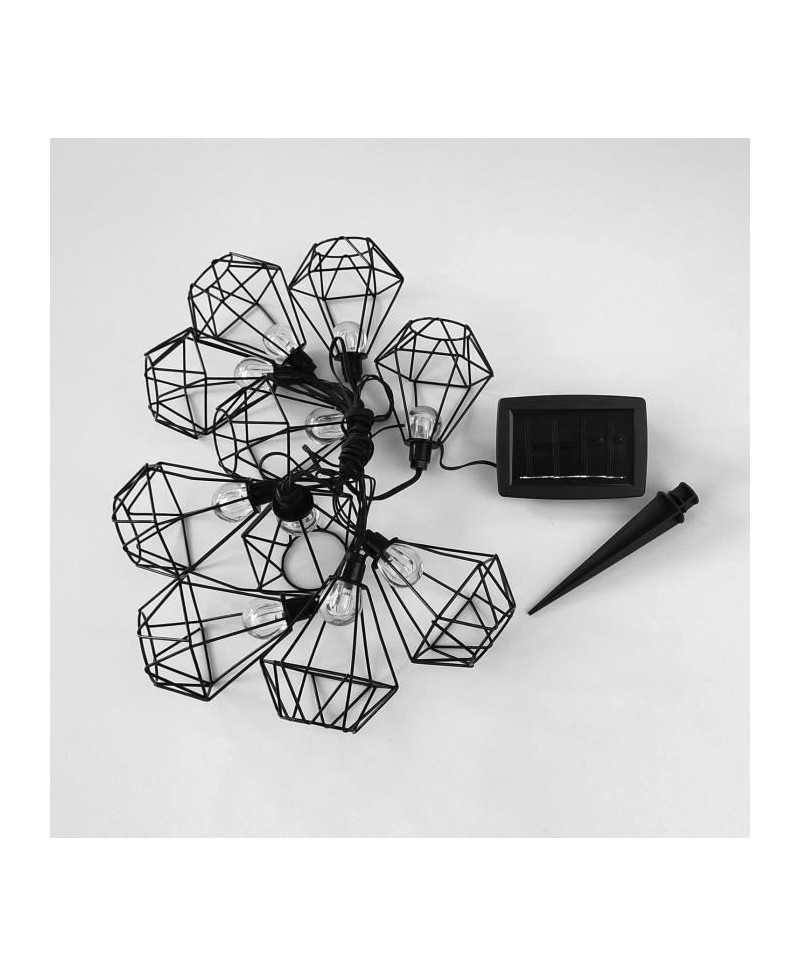 LUMIJARDIN Guirlande solaire cage diamant d'extérieur mily avec 10 ampoules LED