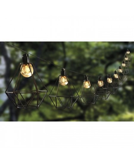 LUMIJARDIN Guirlande solaire cage diamant d'extérieur mily avec 10 ampoules LED