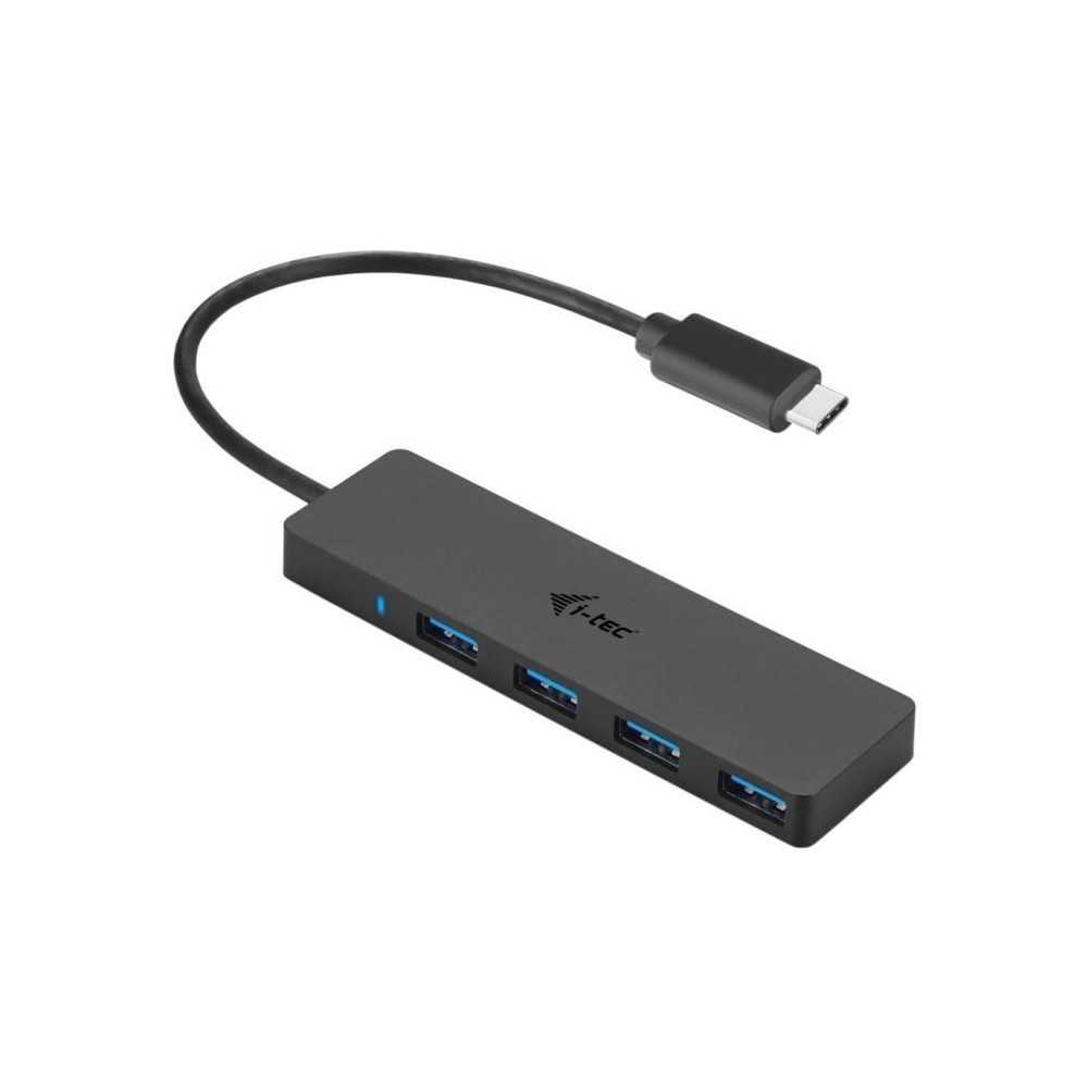 USB-C HUB I-TEC avec 4 Ports USB 3.0 avec Câble Intégré 20cm