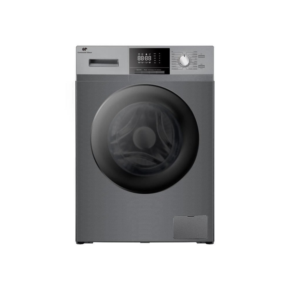 Lave-linge hublot CONTINENTAL EDISON CELL8140IW - 8 kg - Moteur induction - Largeur 60 cm - 1400 trs/min -Silver