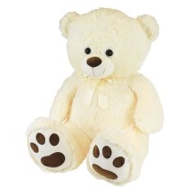 Ours Creme en Peluche avec Noeud +/- 100 cm - PLANET PLUCH - Grand our