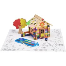 Chalet a Peindre 85 Pieces - JEUJURA - Jeu de Construction en Bois Nat