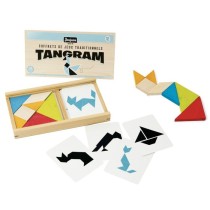 Jeu de tangram en bois - JEUJURA - 8144 - Coffret en bois - 7 pieces -