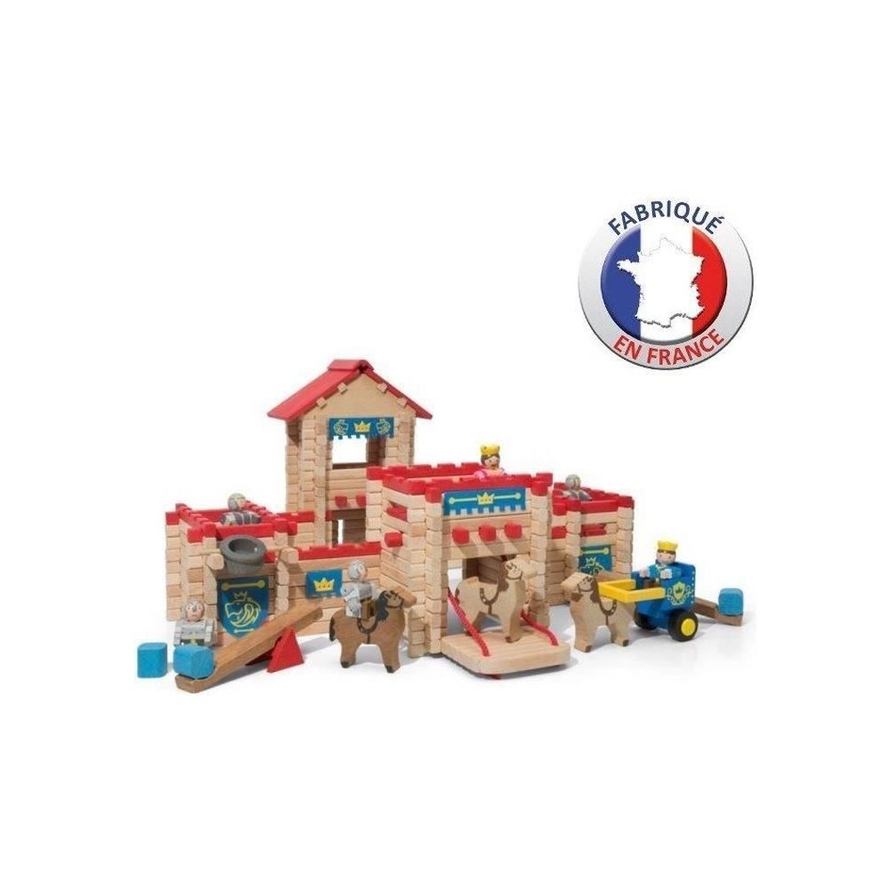 JEUJURA - Le Chateau Fort en bois - Jeu de construction - 300 pieces