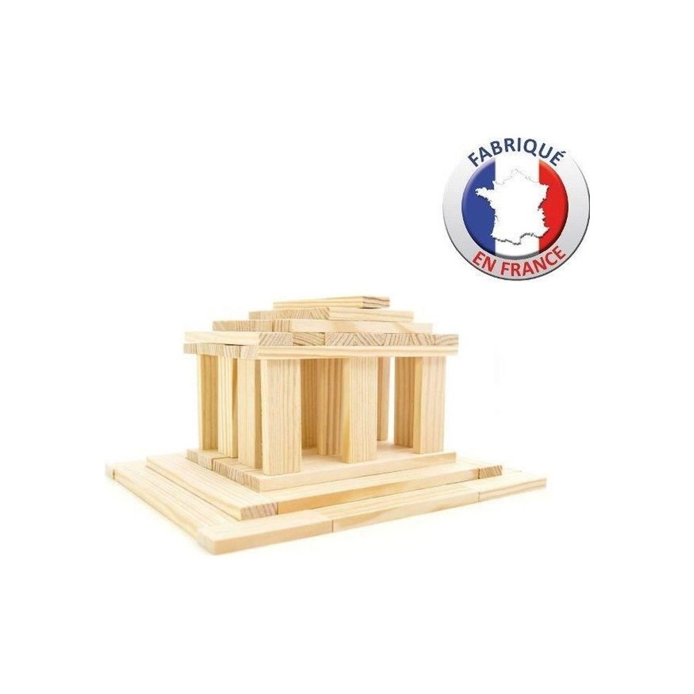 Jeu de construction en bois - JEUJURA - TECAP 3XL - 200 planchettes -