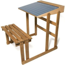 JEUJURA Bureau D'Ecolier En Bois - Teinté Chene Hauteur 60 cms