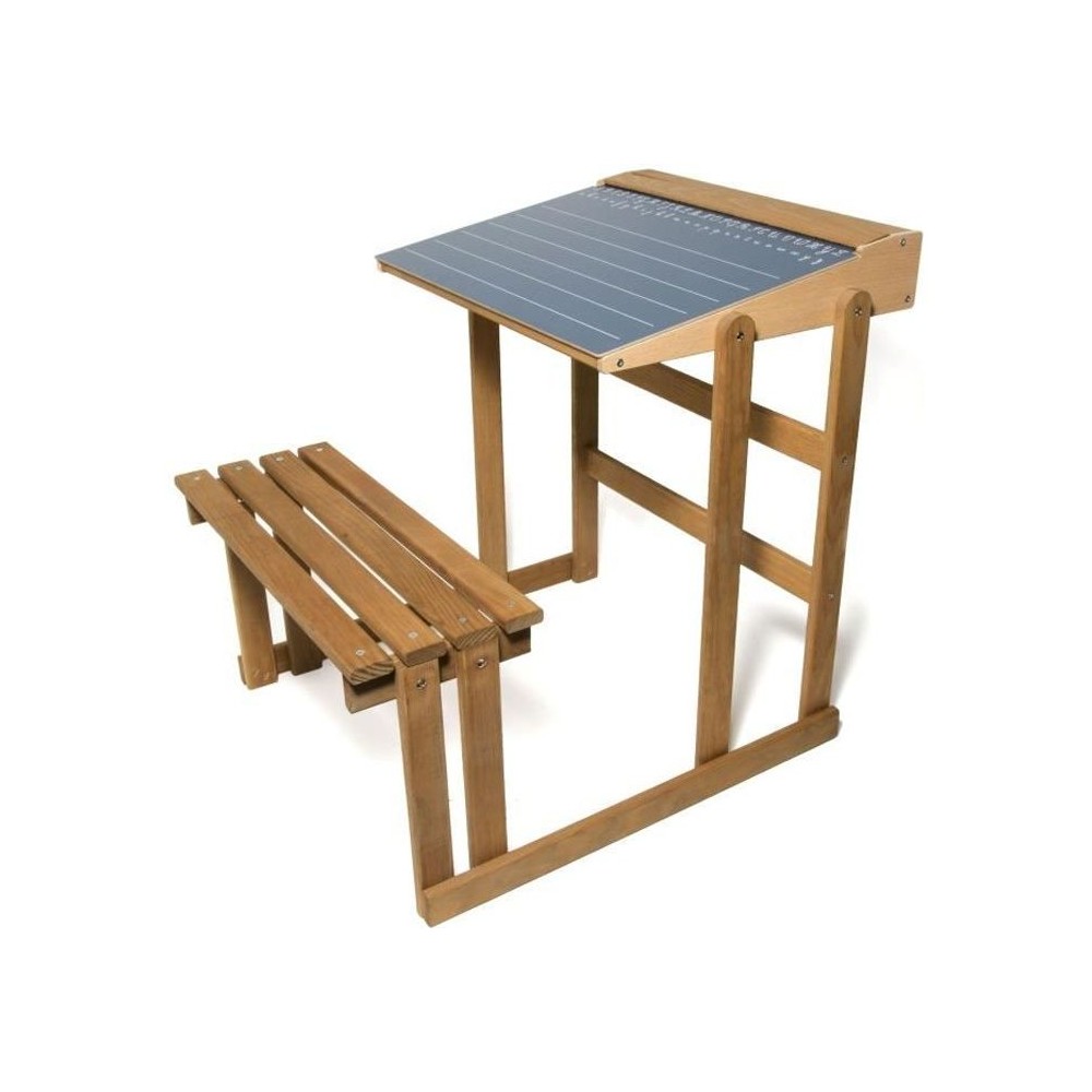 JEUJURA Bureau D'Ecolier En Bois - Teinté Chene Hauteur 60 cms