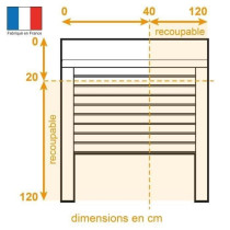 Volet roulant H120 x L100 cm PVC recoupable en largeur et hauteur - PV