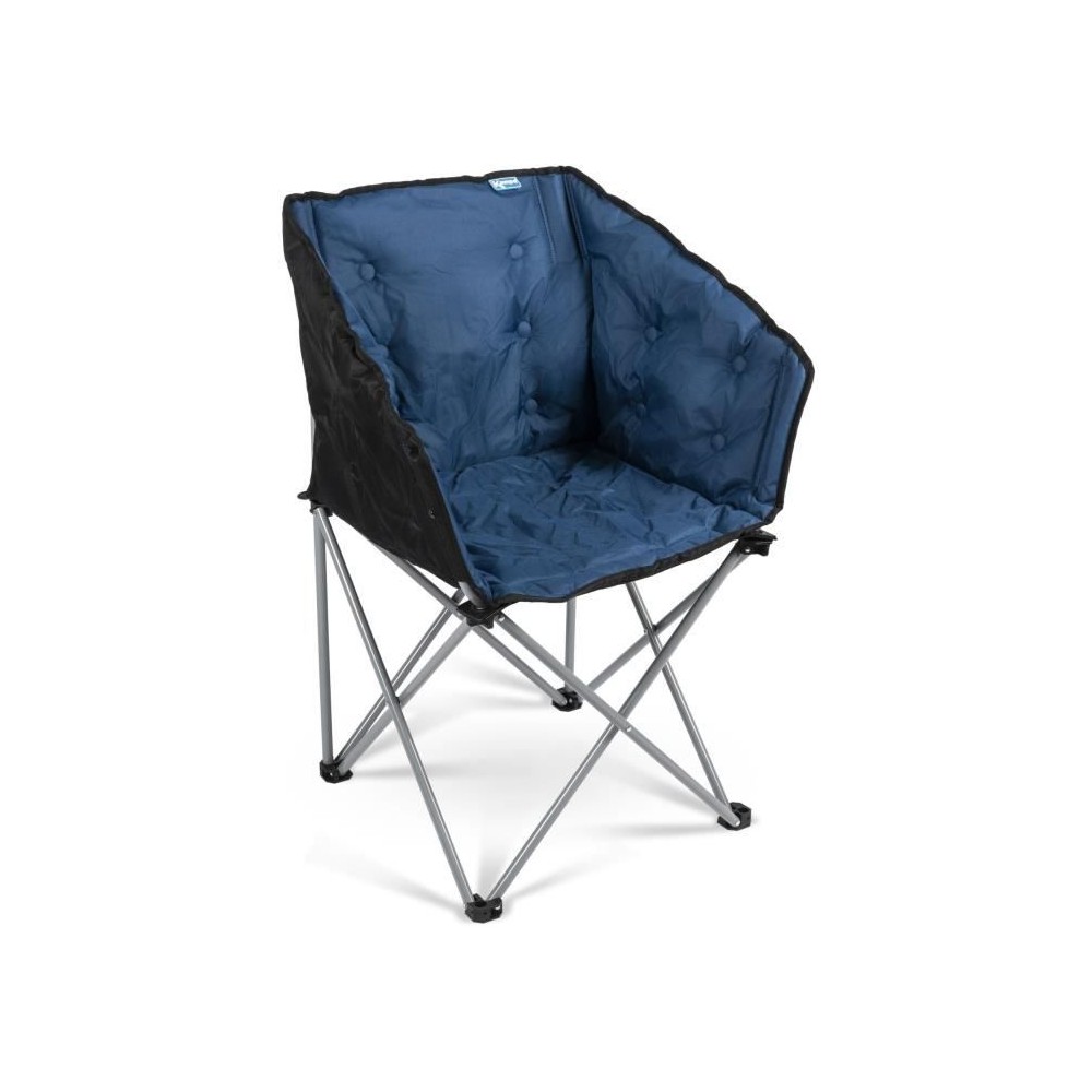 Fauteuil pliant - KAMPA - Tub Chair Midnight - Léger, matelassé, bleu nuit, structure acier, sac de transport, supporte 120 kg